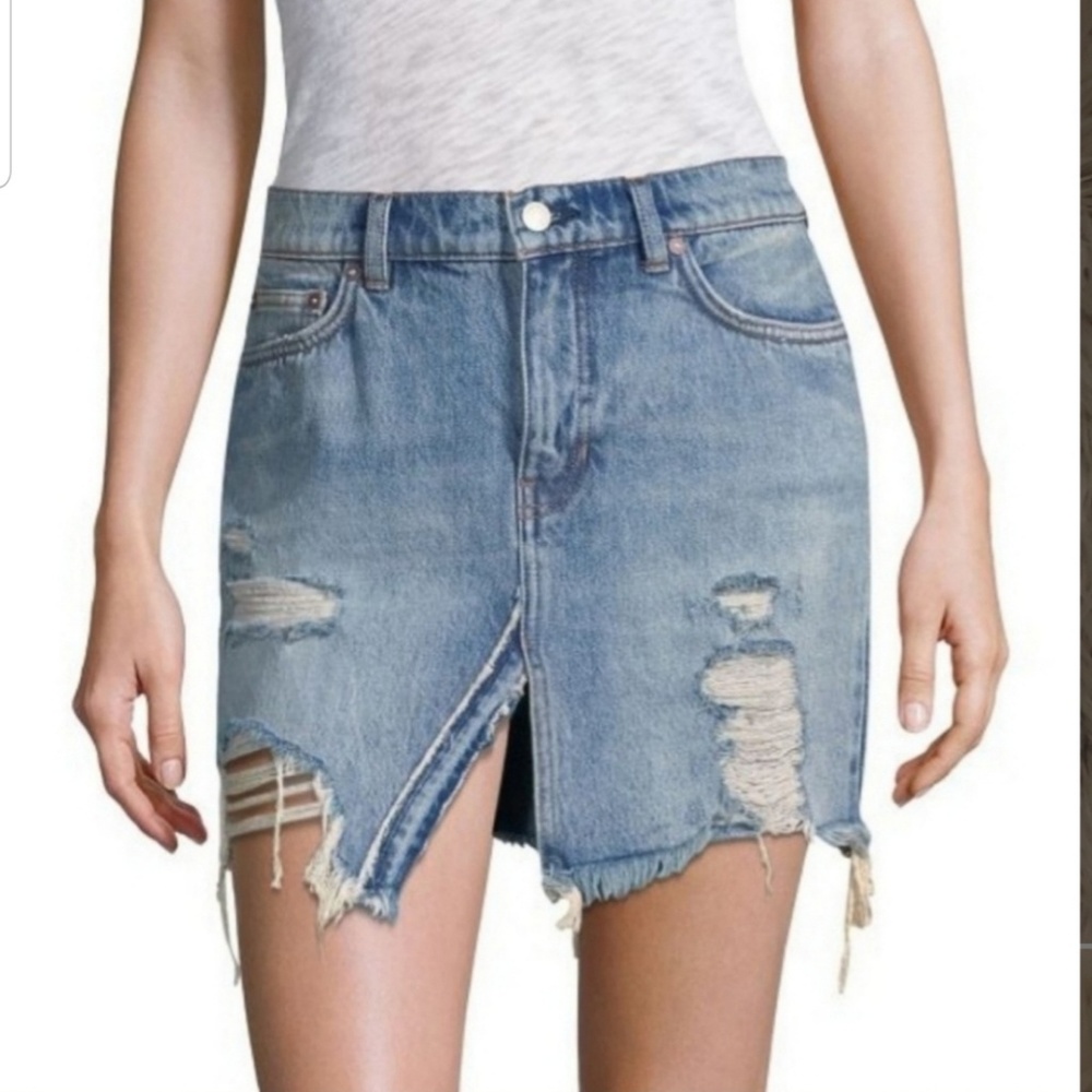We The Free Denim Mini Skirt